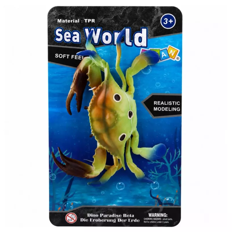 LEAN TOYS Gumowa Figurka Kraba Rozciągliwa Realistyczne Zwierzę Morskie 19cm