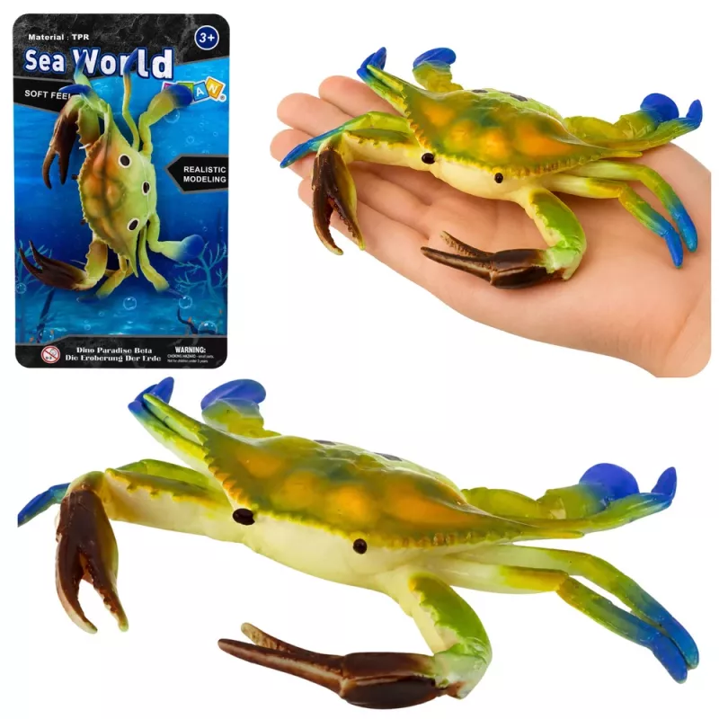 LEAN TOYS Gumowa Figurka Kraba Rozciągliwa Realistyczne Zwierzę Morskie 19cm