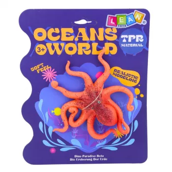 LEAN TOYS Gumowa figurka ośmiornicy rozciągliwa realistyczne zwierzę morskie 12cm