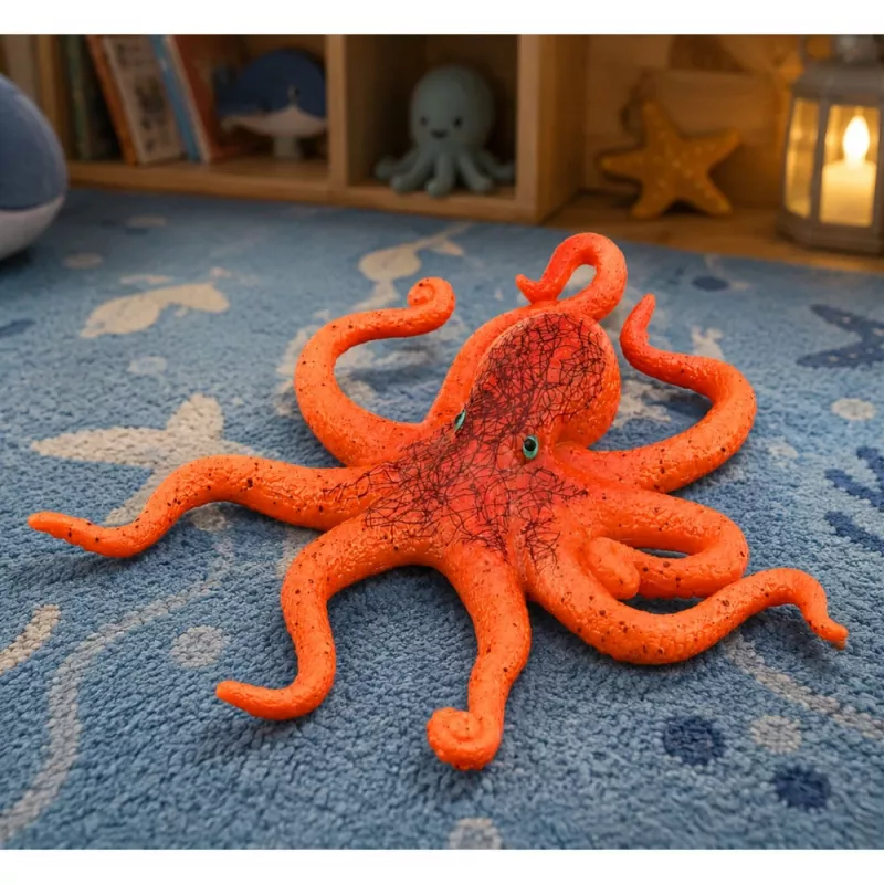 LEAN TOYS Gumowa figurka ośmiornicy rozciągliwa realistyczne zwierzę morskie 12cm