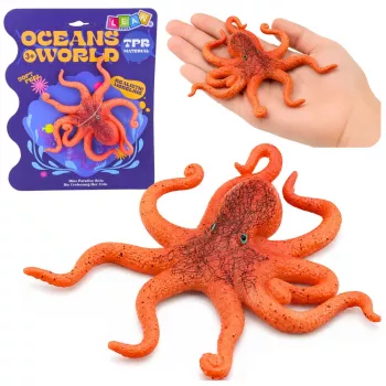 LEAN TOYS Gumowa figurka ośmiornicy rozciągliwa realistyczne zwierzę morskie 12cm