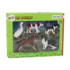 LEAN TOYS Zestaw figurek zwierząt wiejskich 5 sztuk Koń Krowa Kot Gęś Pies