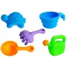 LEAN TOYS Stół do piaskownicy z foremkami, łopatką, grabkami i chmurką - wielokolorowy