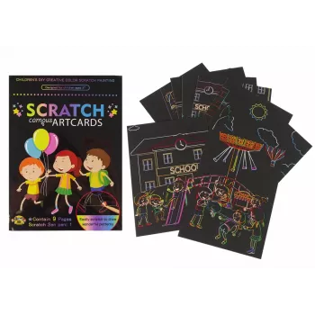LEAN TOYS Scratch Coloring Book Dla Dzieci Szkoła