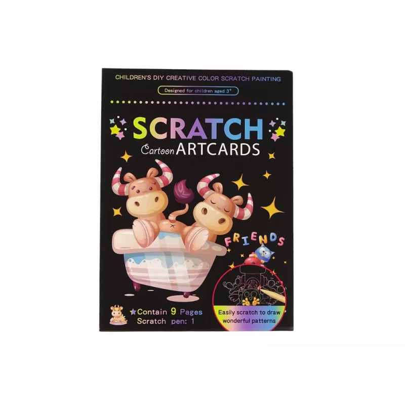 LEAN TOYS Scratch Coloring Book Dla Dzieci Zwierzęta