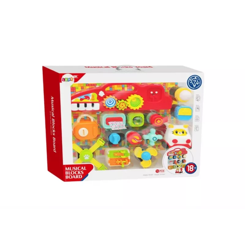 LEAN TOYS Tablica Sensoryczna dla Dzieci, Panel Edukacyjny, Interaktywne Pianino
