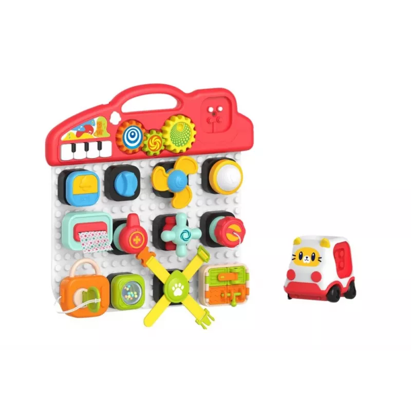 LEAN TOYS Tablica Sensoryczna dla Dzieci, Panel Edukacyjny, Interaktywne Pianino