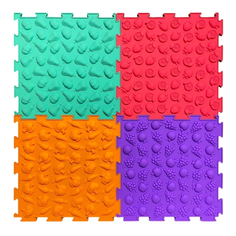 LEAN TOYS Sensory Path Puzzle Tiles Różne Struktury Kolory 24,5 cm 10 szt.