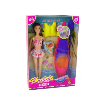 LEAN TOYS Zestaw akcesoriów dla lalek Kajak Różowy