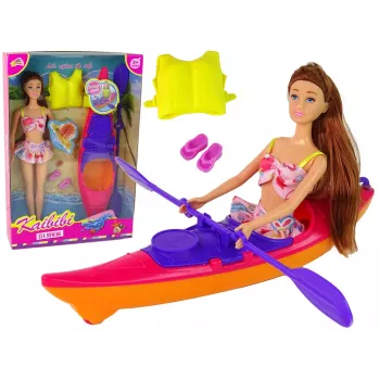 LEAN TOYS Zestaw akcesoriów dla lalek Kajak Różowy