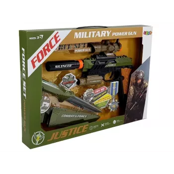 LEAN TOYS Zestaw Militarny Pistolet Karabin Nóż Medal Celownik