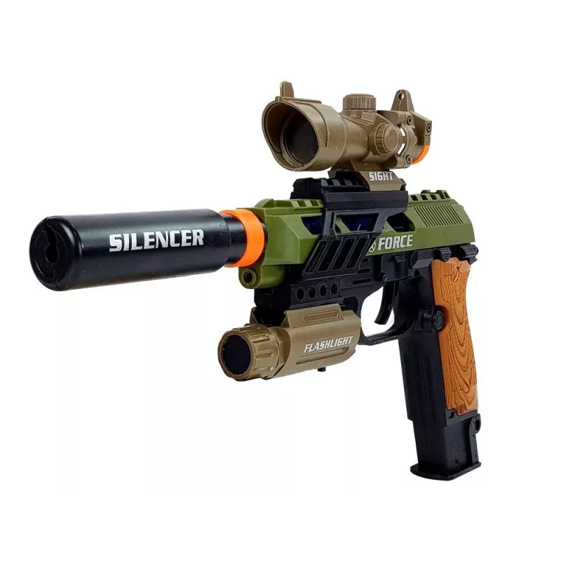 LEAN TOYS Zestaw Militarny Pistolet Karabin Nóż Medal Celownik