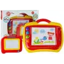 LEAN TOYS Zestaw 2 Magnetycznych Tablic do Rysowania z Pieczątkami - Niebieski i Żółty