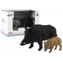 LEAN TOYS Zestaw 2 figurek dzika z młodym, seria Leśne Zwierzęta