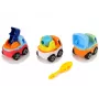 LEAN TOYS Zestaw 3 Samochodów Budowlanych do Rozkręcania + Śrubokręt Betoniarka Dźwig Wywrotka