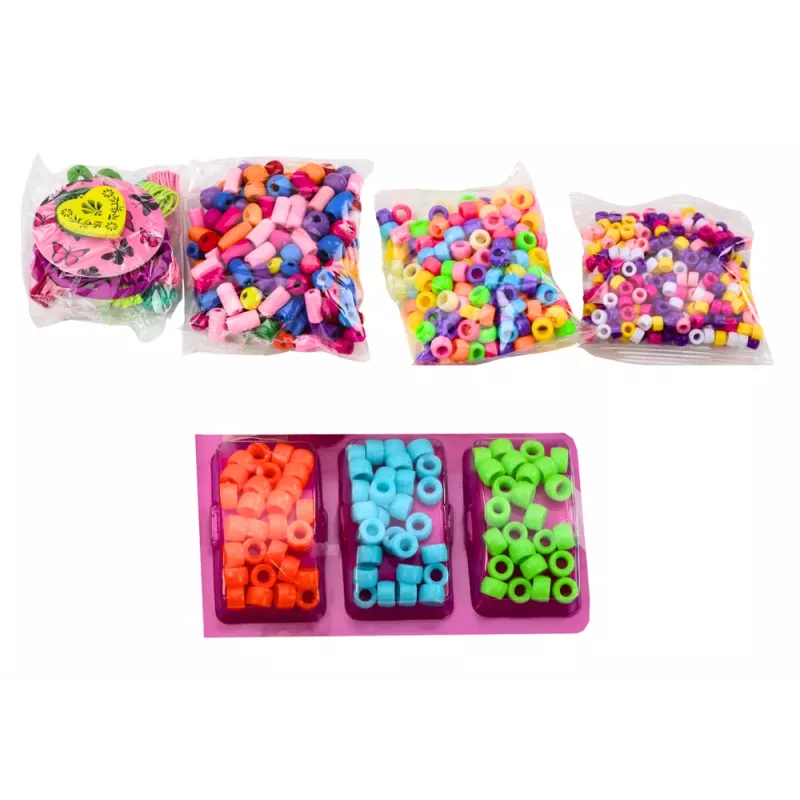 LEAN TOYS Zestaw koralików w słoiku do tworzenia biżuterii 3w1