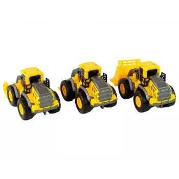 LEAN TOYS Zestaw pojazdów budowlanych 3 żółte modele