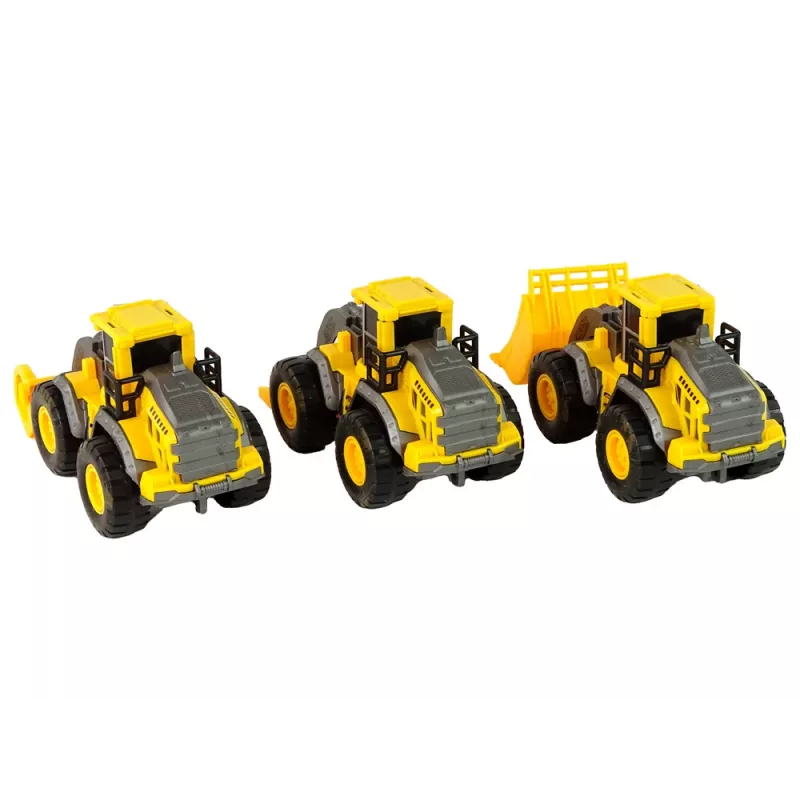 LEAN TOYS Zestaw pojazdów budowlanych 3 żółte modele