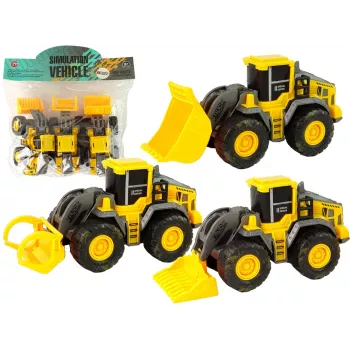 LEAN TOYS Zestaw pojazdów budowlanych 3 żółte modele