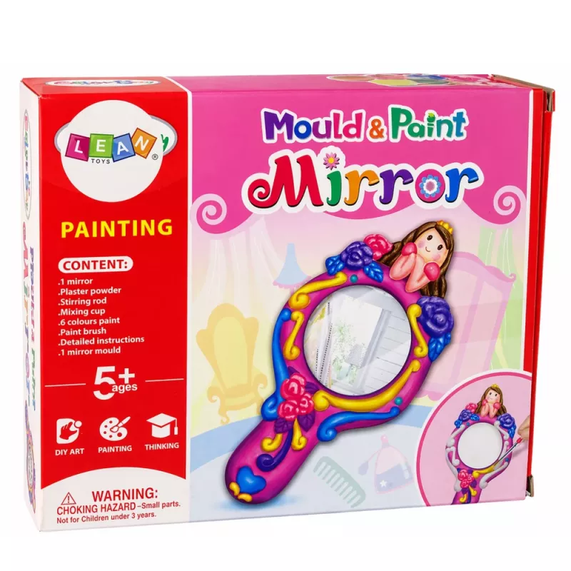 LEAN TOYS Zestaw kreatywnych plastikowych form lustrzanych i farb gipsowych