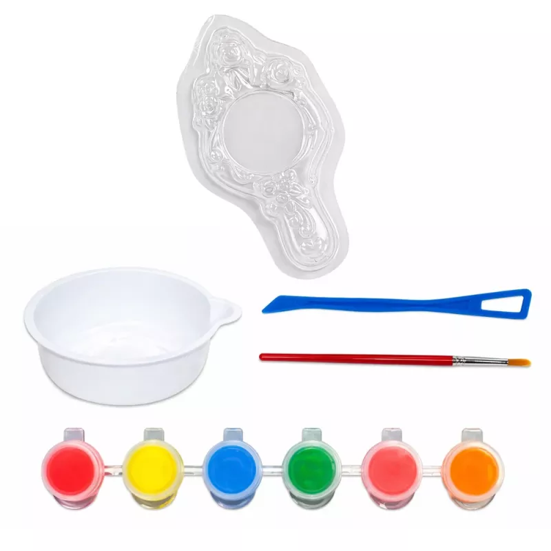 LEAN TOYS Zestaw kreatywnych plastikowych form lustrzanych i farb gipsowych
