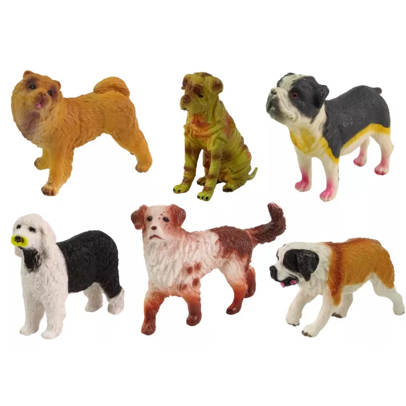 LEAN TOYS Zestaw figurek psów Rasy psów 6 elementów