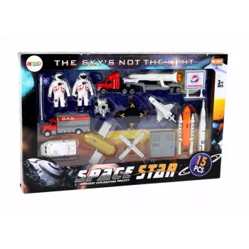 LEAN TOYS Zestaw figurek Space Truck Rocket 15 El.