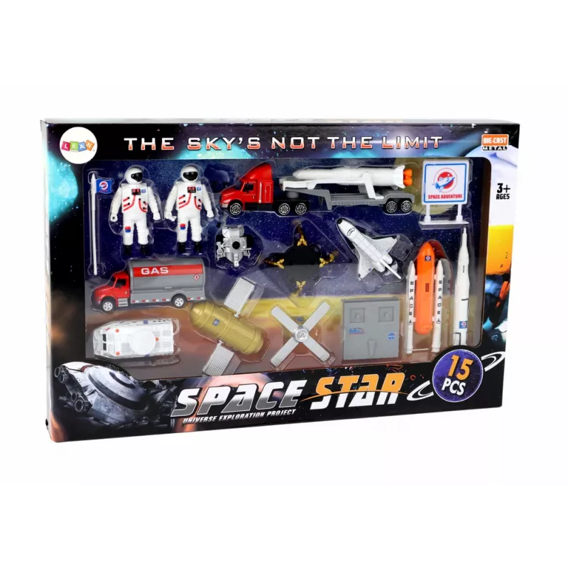 LEAN TOYS Zestaw figurek Space Truck Rocket 15 El.