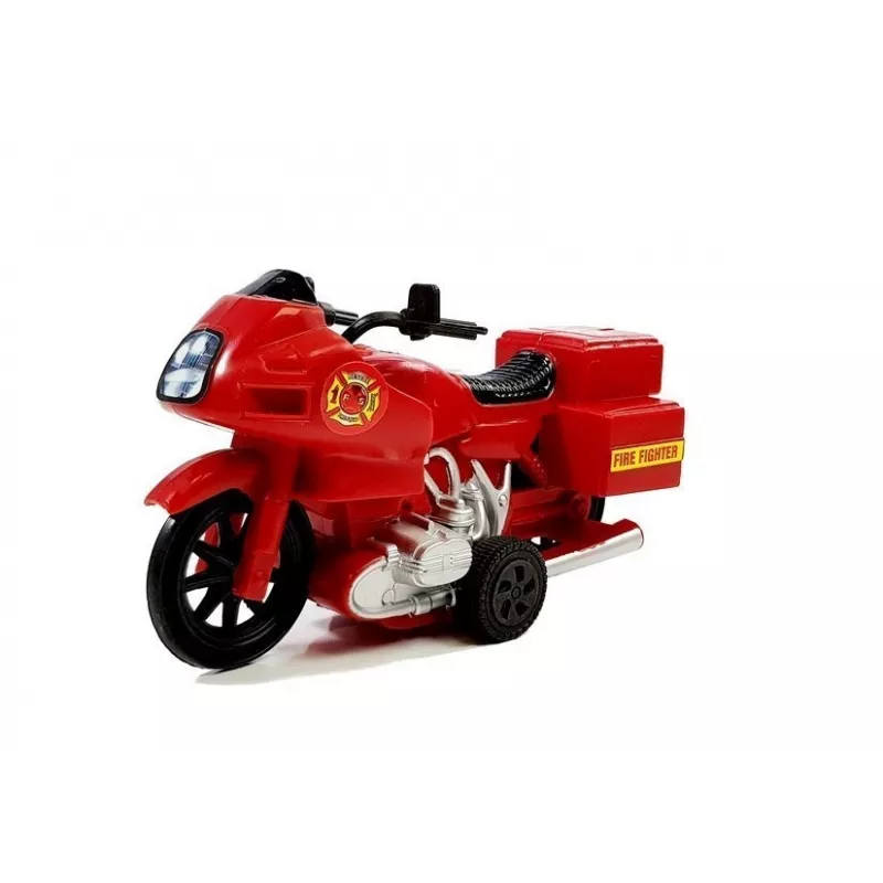 LEAN TOYS Zestaw pojazdów straży pożarnej: wóz strażacki, helikopter, motocykl z dźwiękiem i światłem