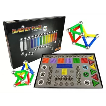 LEAN TOYS Zestaw Magnetycznych Klocków Magnastix 560 + Tablica