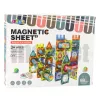 LEAN TOYS Zestaw magnetycznych klocków konstrukcyjnych z torem do kulek, kolorowy, 98 szt.