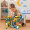 LEAN TOYS Zestaw magnetycznych klocków konstrukcyjnych z torem do kulek, kolorowy, 98 szt.