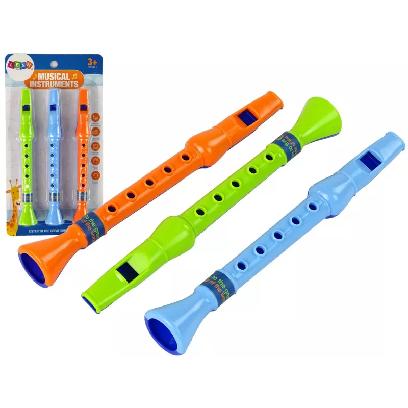 LEAN TOYS Zestaw trzech fletów dla dzieci Zwierzęta