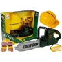 LEAN TOYS Zestaw narzędzi, piła z bateriami, kask, rękawice i okulary ochronne