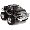 LEAN TOYS Zestaw pojazdów Czarny monster truck Biała przyczepa kempingowa 58 cm