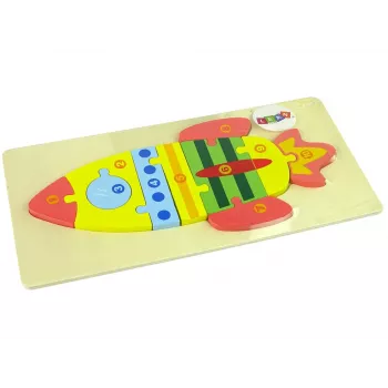 LEAN TOYS Zestaw drewnianych puzzli Rakietowe Liczby