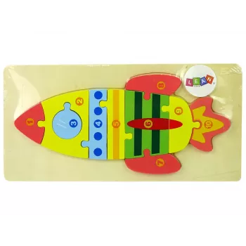 LEAN TOYS Zestaw drewnianych puzzli Rakietowe Liczby
