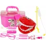 LEAN TOYS Mały zestaw dentystyczny z akcesoriami w różowym etui