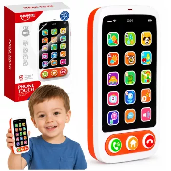 LEAN TOYS Smartphone Interaktywny Telefon Edukacyjny dla Dzieci z Dźwiękami i Światłami