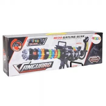 LEAN TOYS Karabin snajperski ze stojakiem, światłami, dźwiękami i wibracjami – czarny elektroniczny pistolet-zabawka