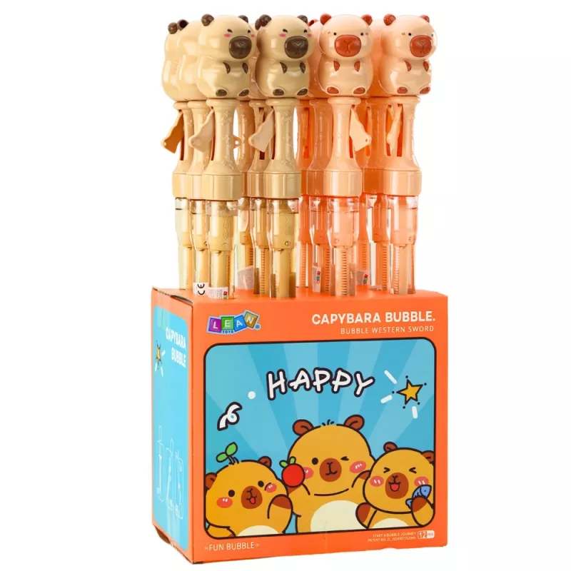 LEAN TOYS Bańki mydlane Duża rozsuwana różdżka Kapibara 49,5 cm 100 ml