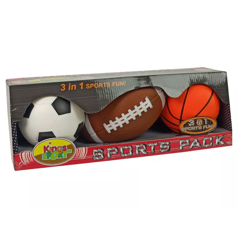 LEAN TOYS Zestaw Miękkich Piłek Sportowych 3w1 Piłka Nożna Koszykówka