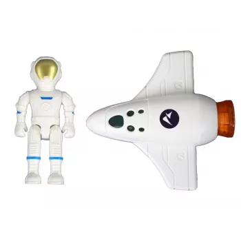 LEAN TOYS zestaw kosmiczny Space Mission Cosmos 4 elementy – rakieta, astronauta, łazik i flaga (4 sztuki, od 3 lat)