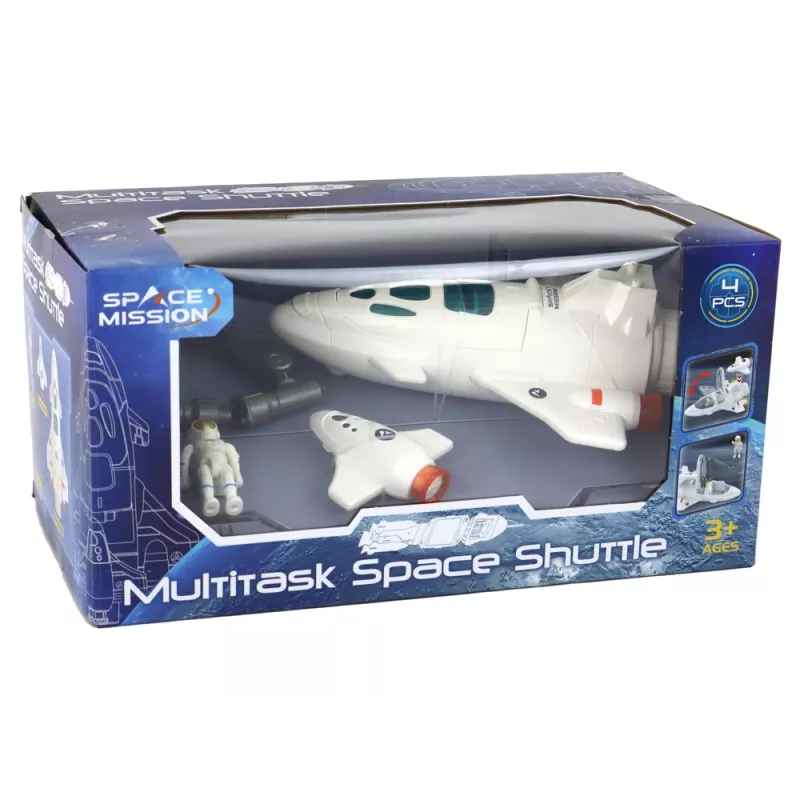 LEAN TOYS zestaw kosmiczny Space Mission Cosmos 4 elementy – rakieta, astronauta, łazik i flaga (4 sztuki, od 3 lat)