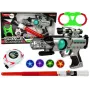 Zestaw Kosmicznego Wojownika LEAN TOYS z pistoletem laserowym, mieczem świetlnym, kajdankami i wyrzutnią dysków