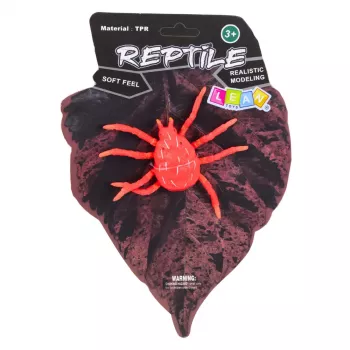 LEAN TOYS Spider Red Rubber Figure Stretchable Realistic 12 cm