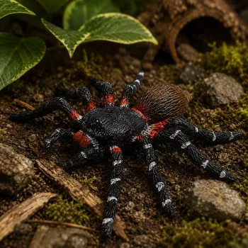LEAN TOYS Spider Tarantula Gumowa Figurka Rozciągliwa Realistyczna Czarna 10 cm