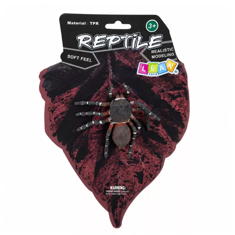 LEAN TOYS Spider Tarantula Gumowa Figurka Rozciągliwa Realistyczna Czarna 10 cm