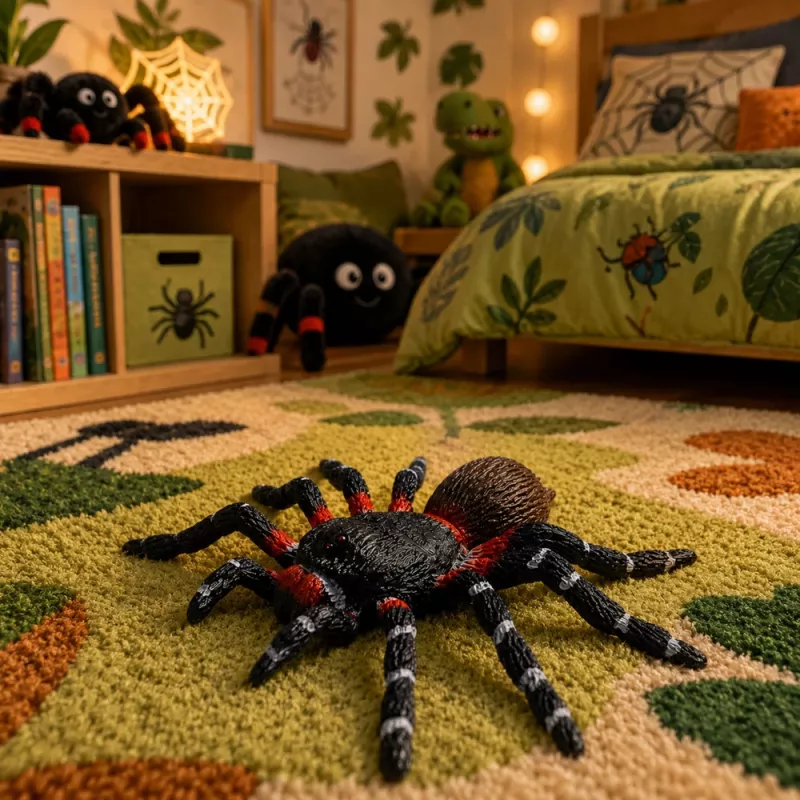 LEAN TOYS Spider Tarantula Gumowa Figurka Rozciągliwa Realistyczna Czarna 10 cm