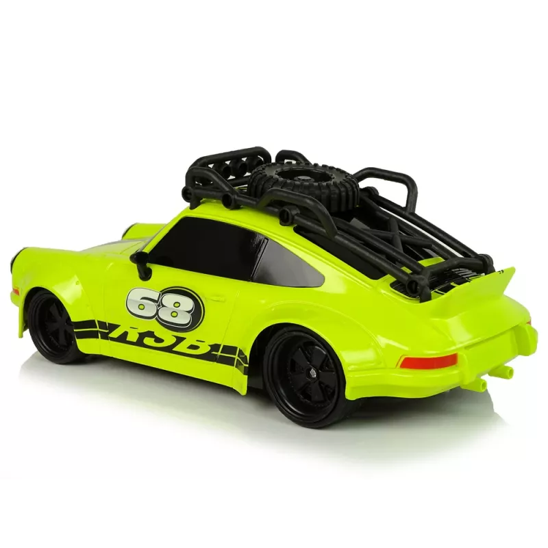 LEAN TOYS Samochód Sportowy 1:18 Zielony z Kołem Zapasowym i Pilotem